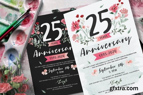Flower Anniversary Invitation
