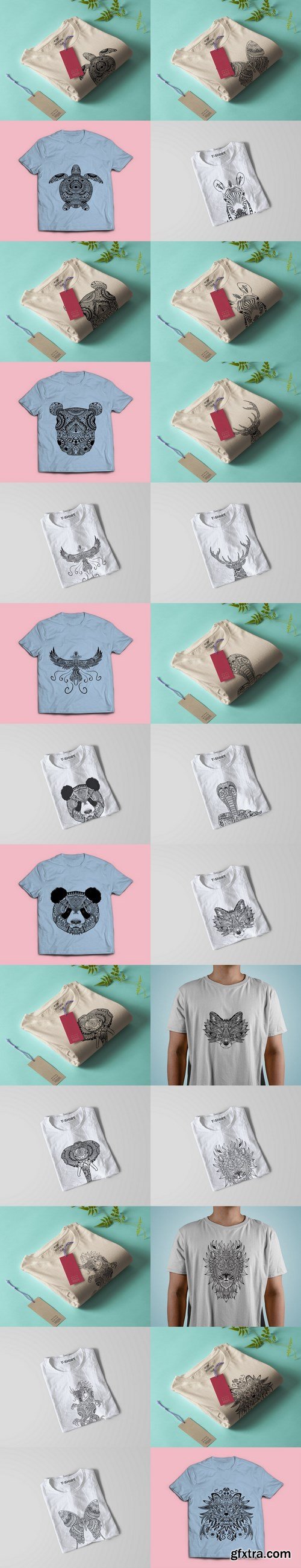 Animals T-shirt Design Vector Illustration Bundle