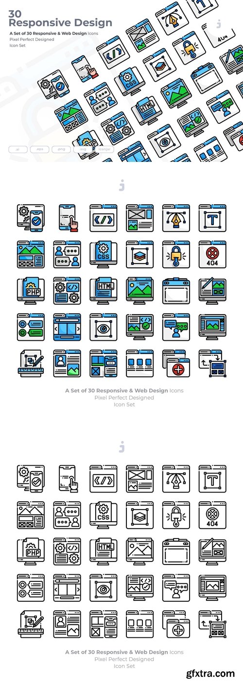 30 Responsive & Web Design Icons