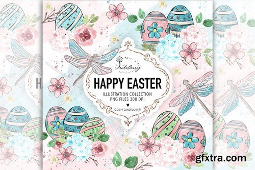 Happy Easter dragonfly design