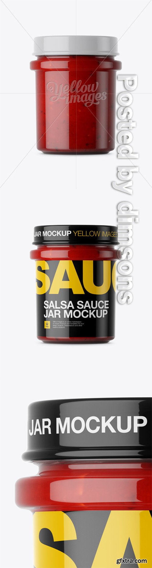 Glass Jar With Salsa Sauce Mockup - Eye-Level Shot 14413