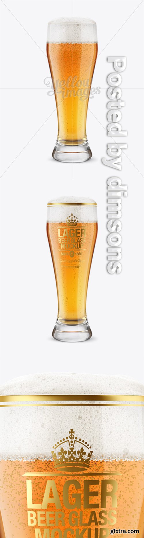 Weizen Glass with Lager Beer Mockup 14707