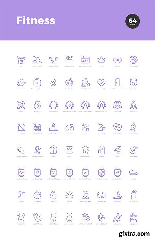 64 Fitness Icons