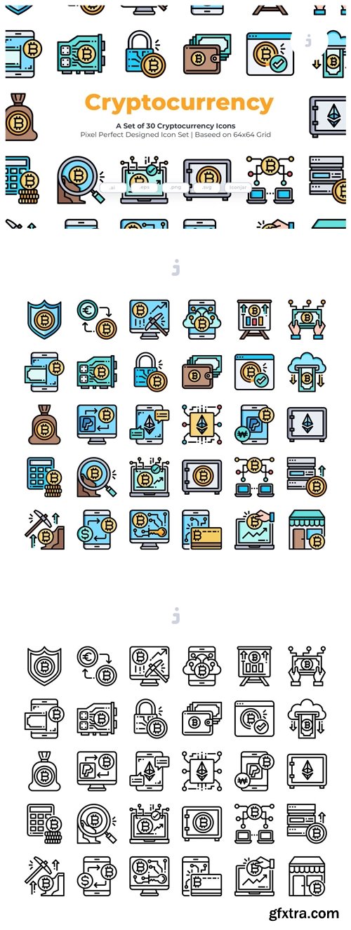 30 Cryptocurrency Icons