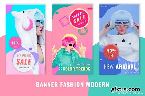 Banner Colorful Story Collection Fashion Sale