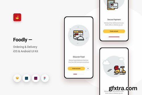 Foodly - Ordering Delivery iOS & Android UI Kit 3