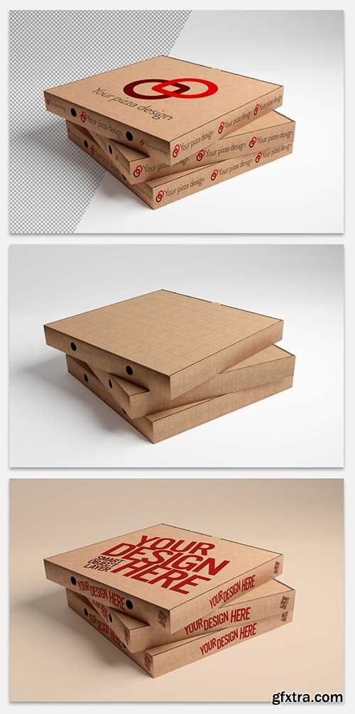 Stacked Pizza Boxes Mockup 302958104