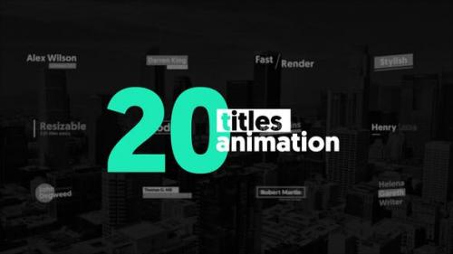Videohive - 20 Animated Titles - 22600140