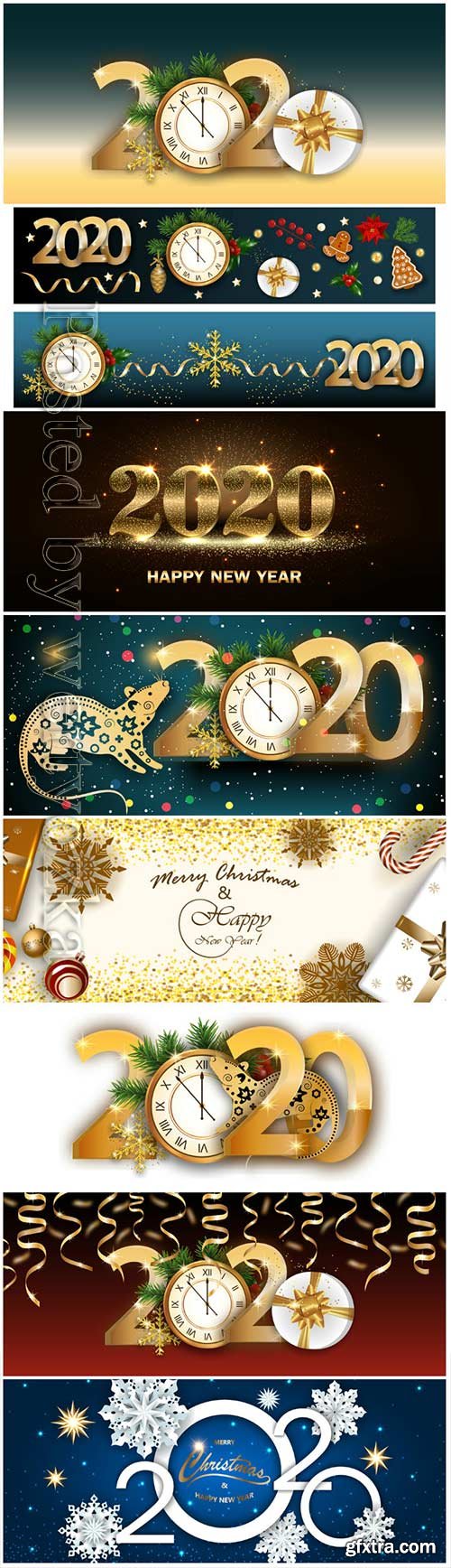 2020 Merry Chistmas and Happy New Year vector illustration # 12