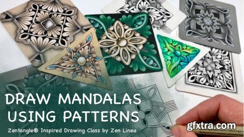 Draw Mandalas Using Patterns - Zentangle Inspired Mindful Drawing Class