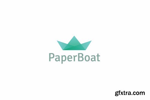 Paper boat logo template