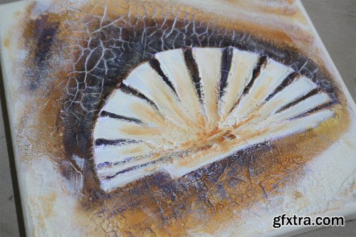 Mixed Media Class for Beginners: How to Paint a Crackled 3D Seashell Painting