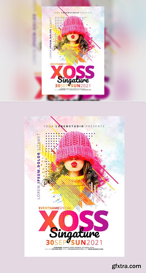 Event Flyer Layout with Bright Colorful Accents 302490899