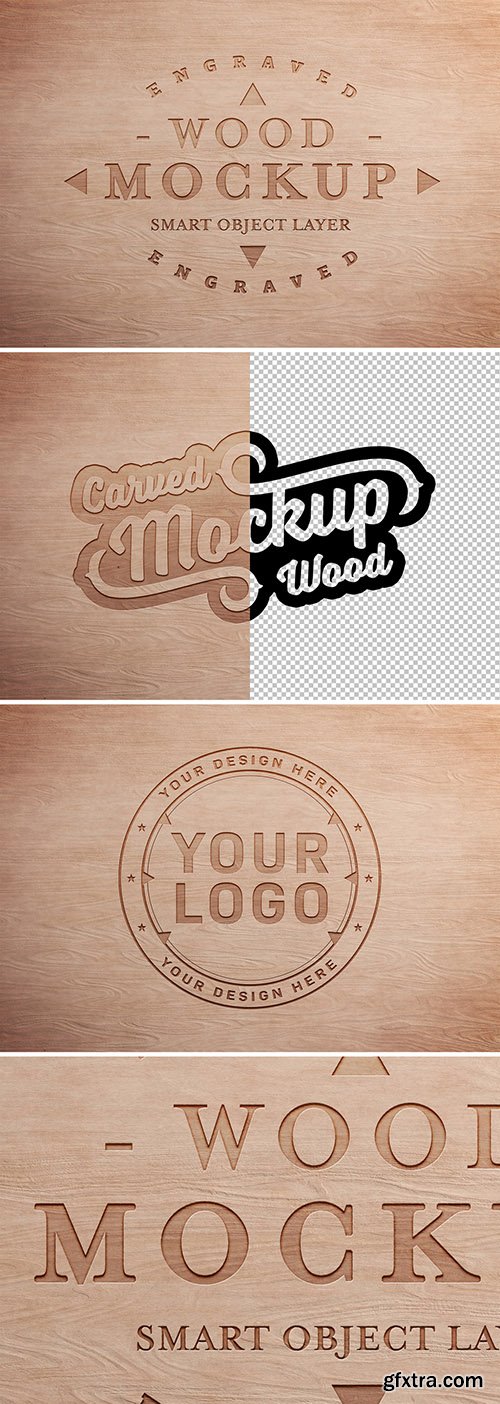 Engraved Wood Text Effect Mockup 304758134