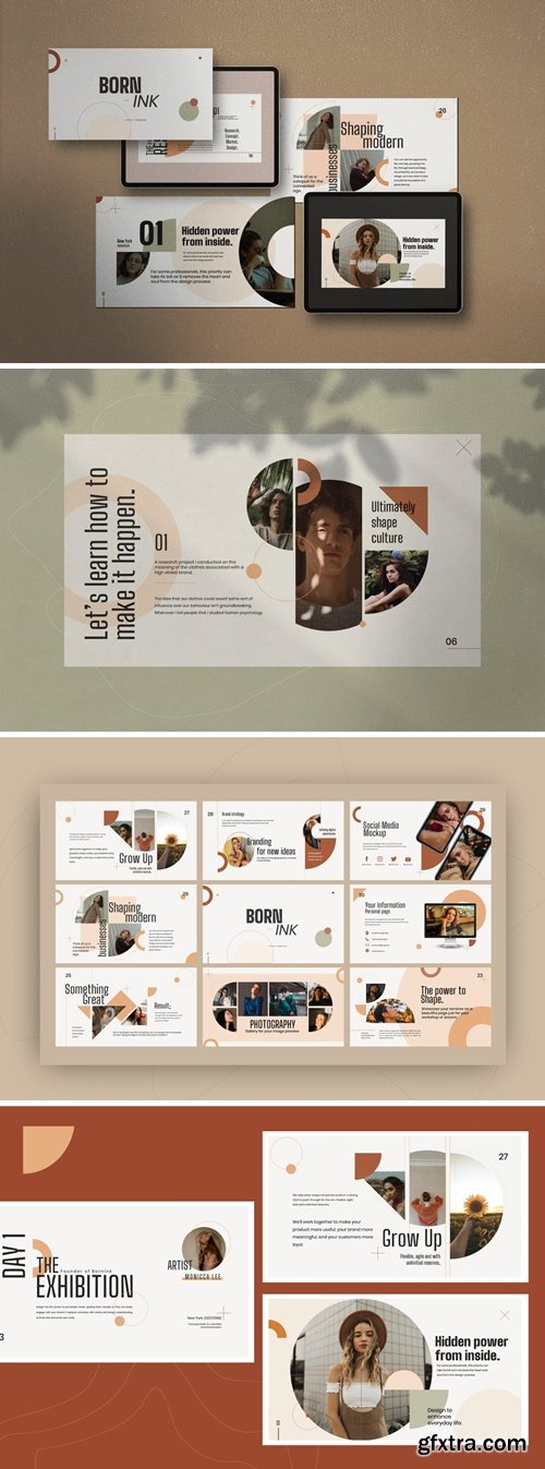 BORN - INK Creative Corporate Design Powerpoint, Keynote and Google Slides Templates
