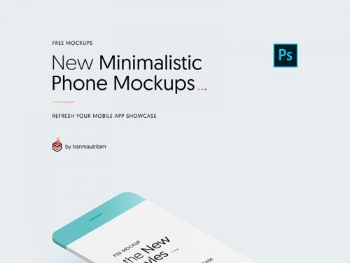 10 New Minimalistic Phone Mockups for PSD