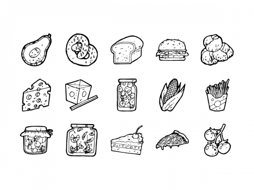 105 Food Hand-drawn Icons