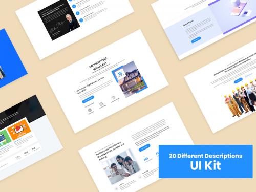 20 Descriptions Blocks for Web-UI Kit