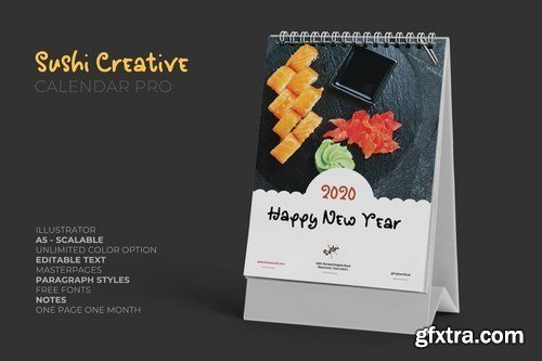 2020 Sushi Resto Creative Calendar Pro