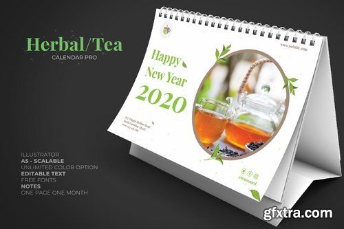 2020 Tea Herbal Green Calendar Pro