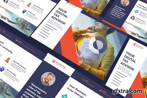 Income Tax A5 Business Flyer PSD Template