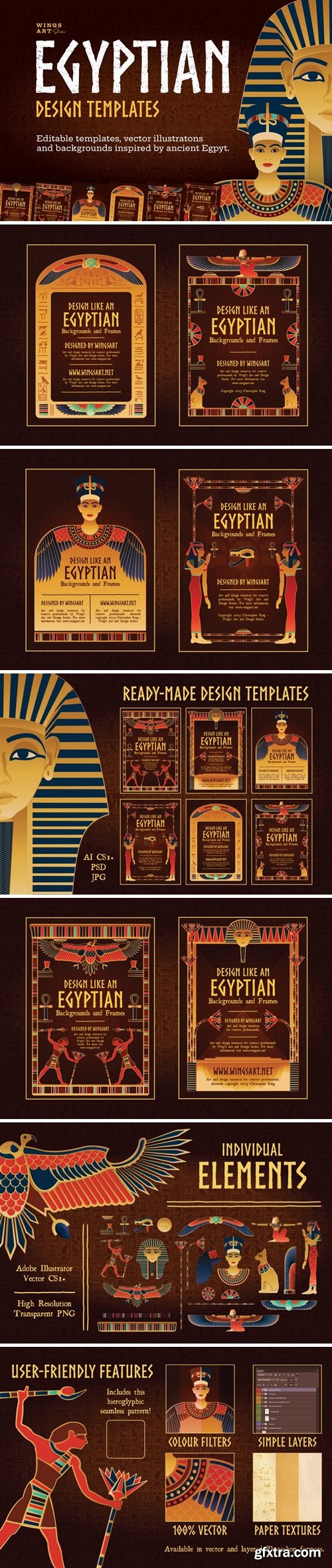 Egyptian Illustrations and Poster Templates