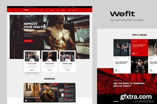 Wefit - Gym & Fitness PSD Template
