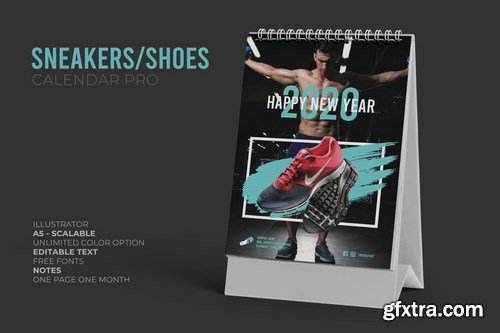 2020 Colorful Sneakers Sport Shoes Calendar Pro