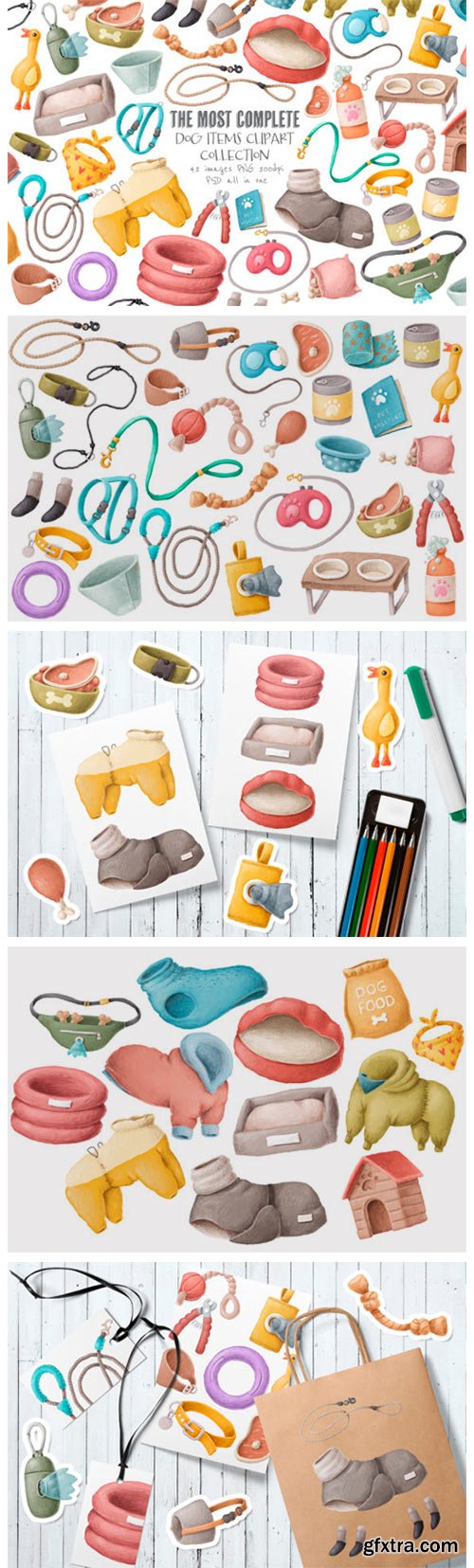 Dog Items Clipart Collection 2151116