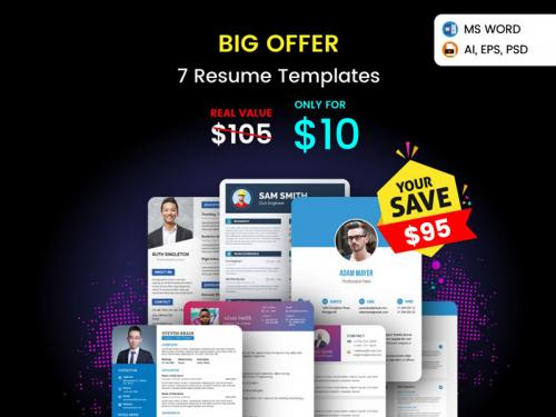 7 Resume Template - Docx, AI, PSD, IN