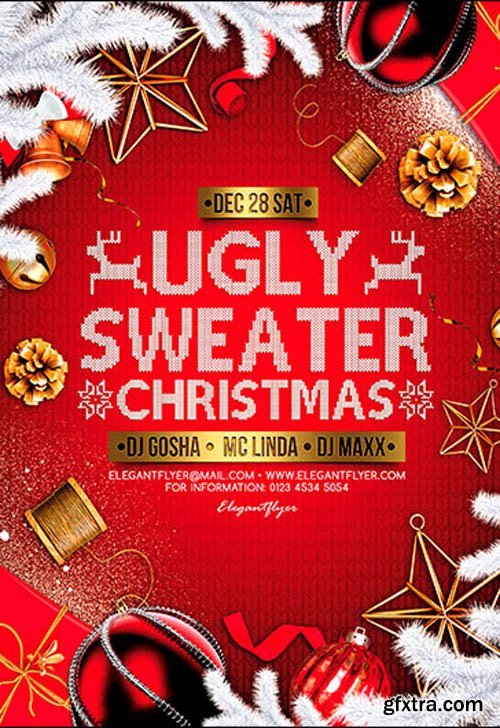 Ugly Sweater Christmas V2611 2019 Premium PSD Flyer Template
