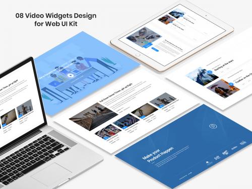 8 Videos Widget design for Web-UI Kit