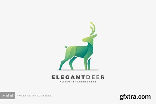 Abstract Deer Color Logo Template