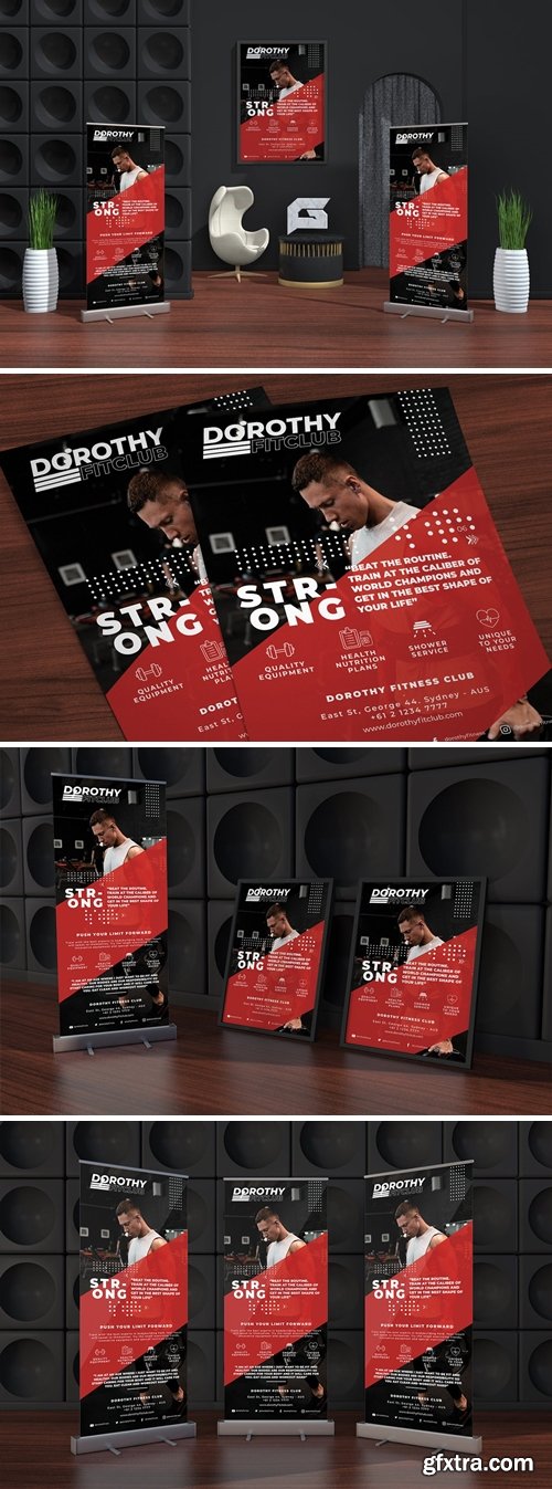 Gym - Sports Business Roll-up Banner & Flyer