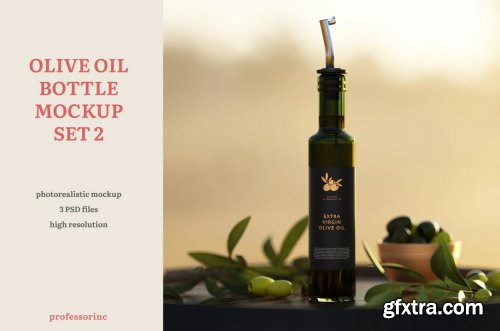 Olive Oil Bottle Mockup - Set 2