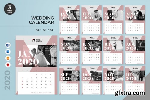 Wedding Calendar 2020 Calendar - AI, DOC, PSD