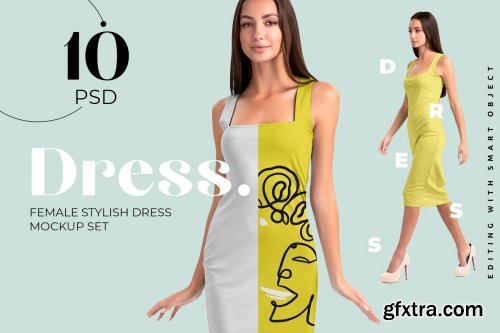 CreativeMarket - Female Elegant Dress Mockup Set 4250201