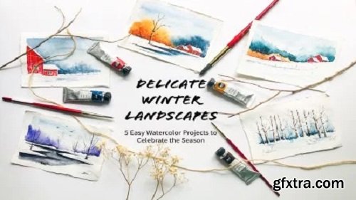 Delicate Winter Landscapes with Watercolor