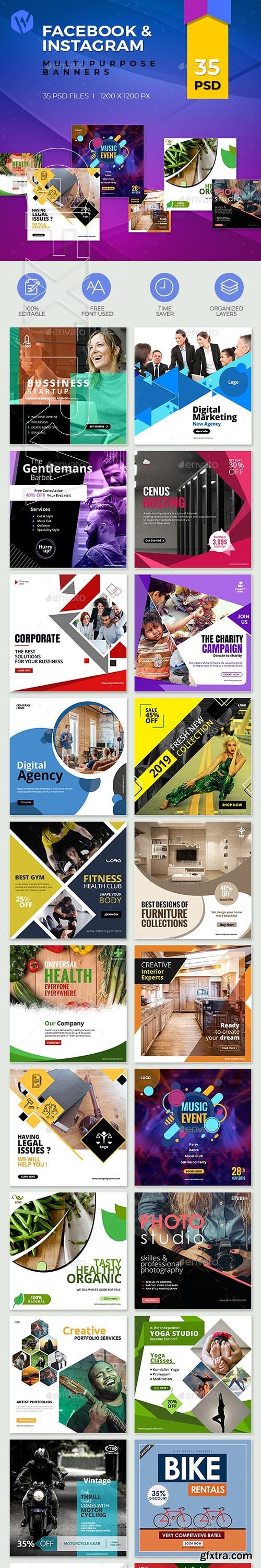 GraphicRiver - 35-Facebook & Instagram Banners 25052343