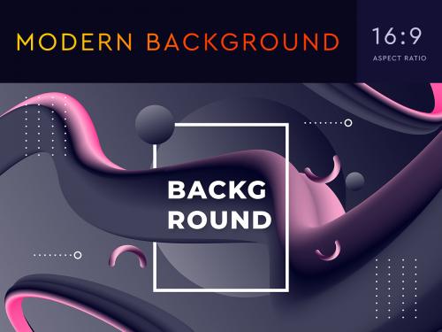 Abstract Background with 3D Fluid Shapes for Landing Page, Poster, Flyer