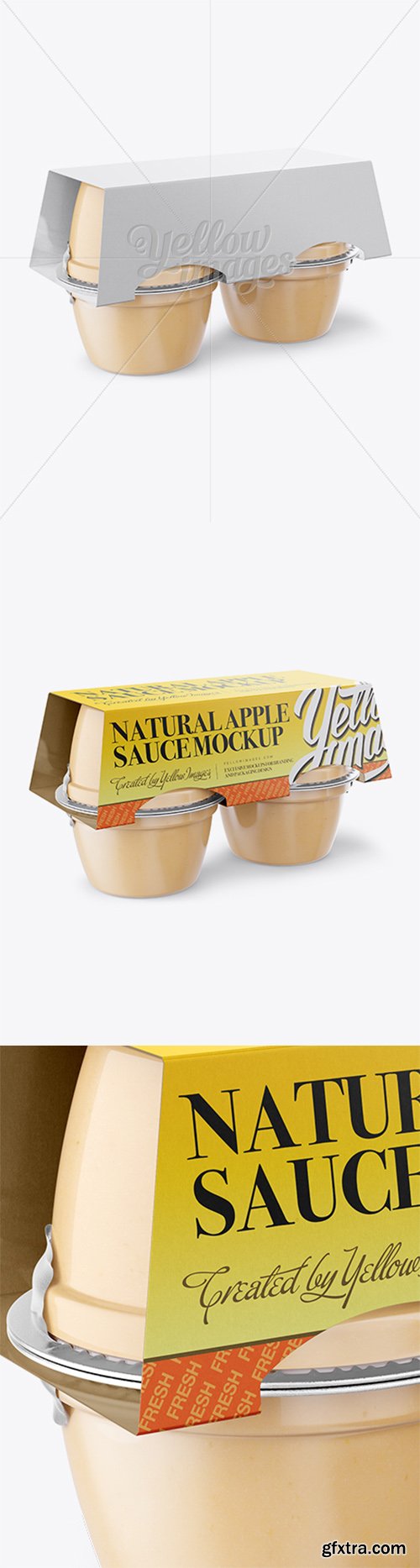 Natural Apple Sauce 4-4 Oz. Cups Mockup - Halfside View 13953