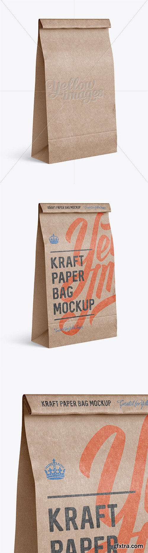 Kraft Paper Food/Snack Bag Mockup - Halfside View 16918