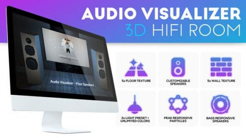 Videohive - Audio Visualizer 3D Music Room - 24003942