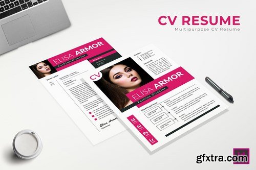 Pink CV Resume Template