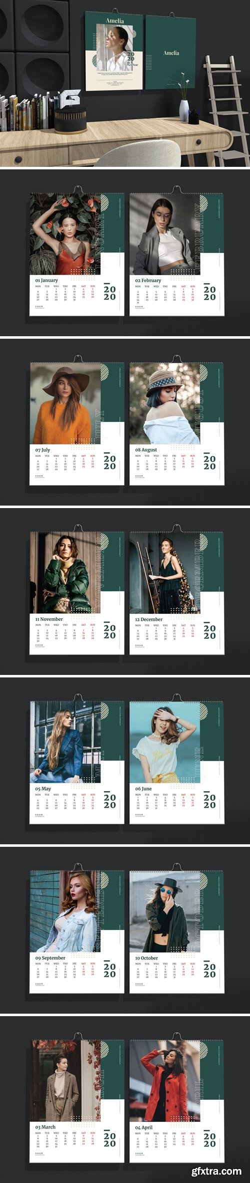 Amelia - Fashion Wall Calendar 2020