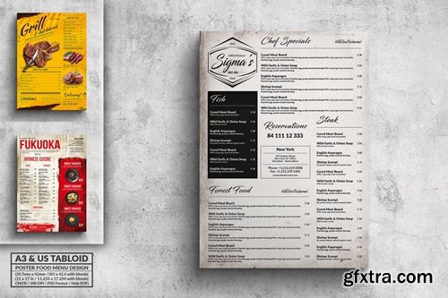 Various Food Menu Poster Design Bundle