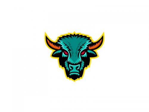 American Bison Head Sports Mascot