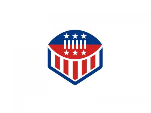American Football USA Flag Crest Icon