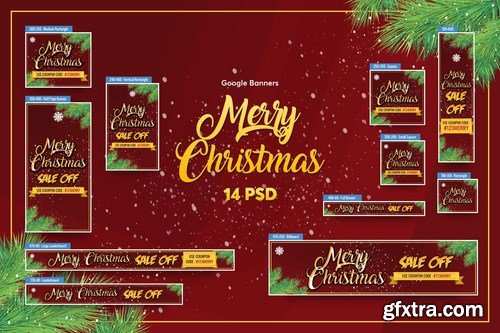Merry Christmas Banners Ad PSD Template
