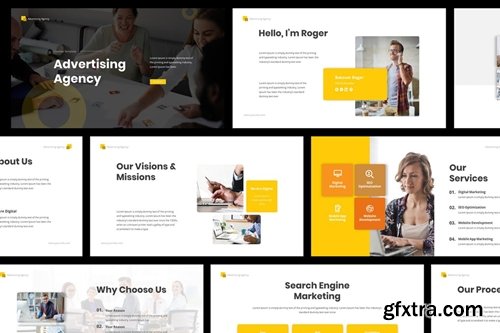 Advertising Agency Powerpoint, Keynote and Google Slides Templates